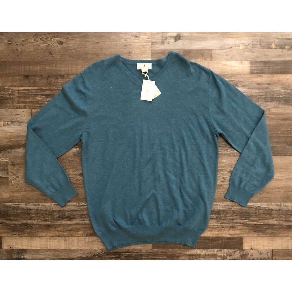 Southern Pines Mens Large Blue V Neck Long Sleeve Sweater New with Tags